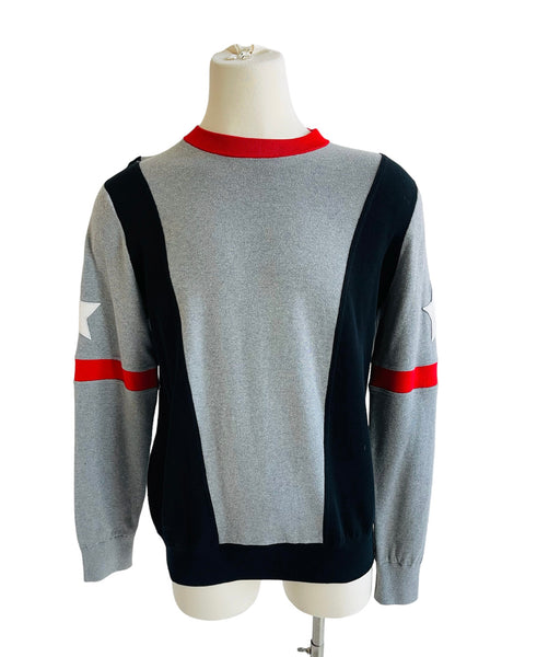 Givenchy Stars & Stripes Sweater in Grey Cotton ref.865276 - Joli