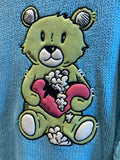 AMIRI Blue Teddy Bear Sweater Sz XL