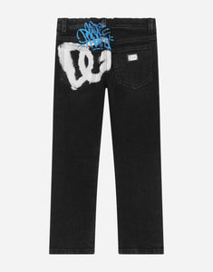 Dolce & Gabbana Black Graffiti Jeans Sz 2