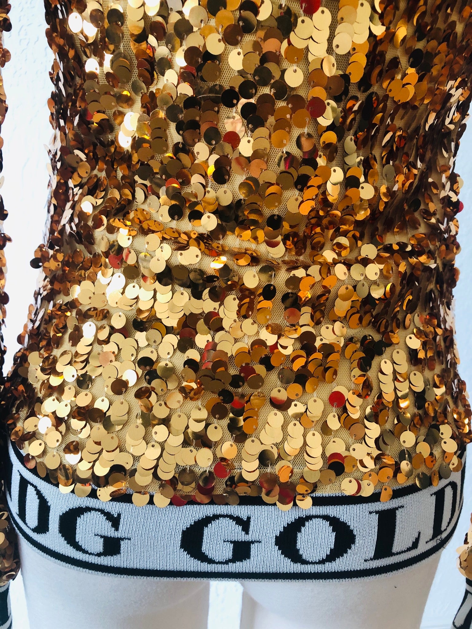 Dolce and Gabbana D&G Gold Sequin Jacket Sz Sm – Wopsters Closet