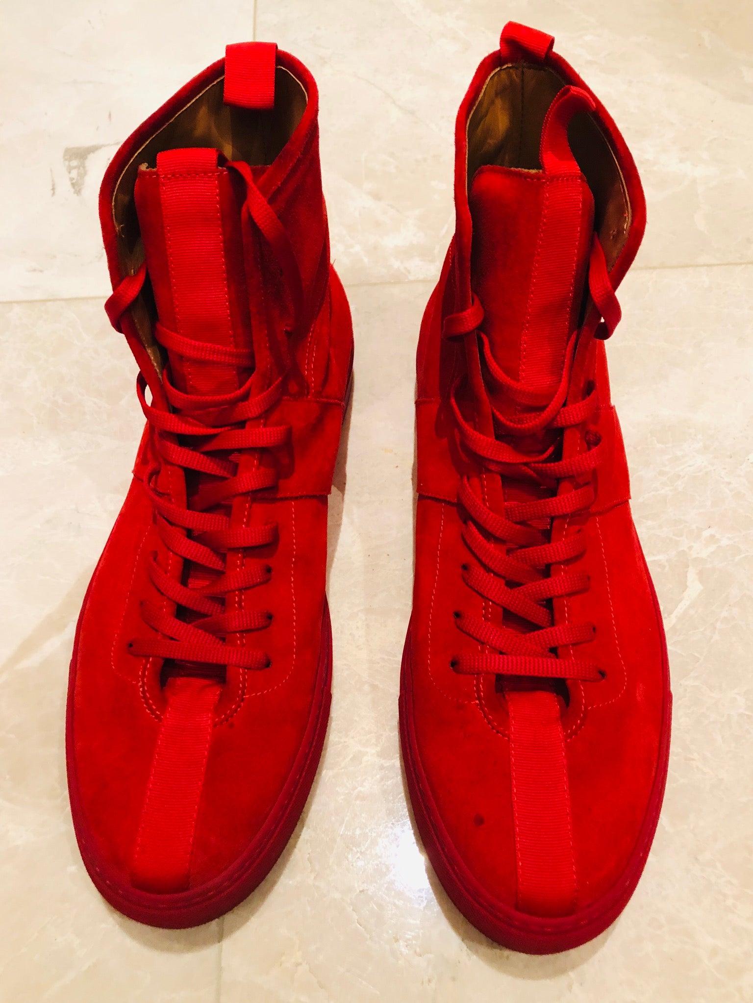 Daniel Patrick Red Suede High Top Roamer Sneakers Sz 12