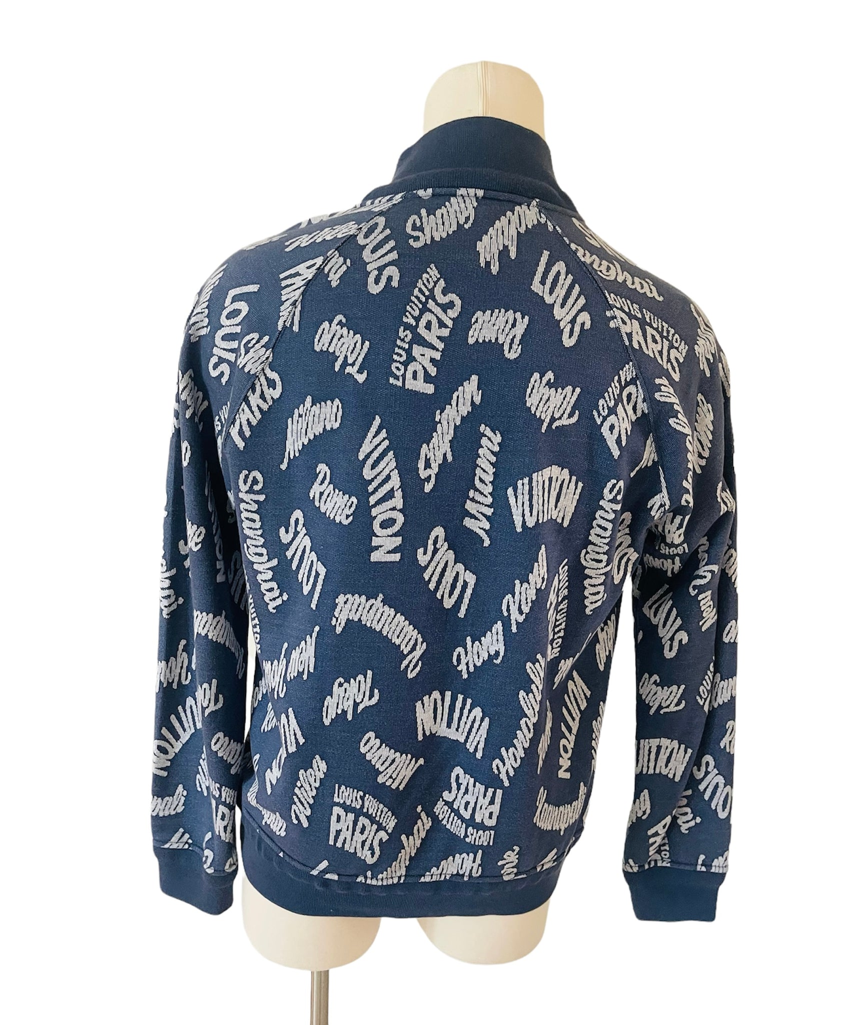 Wopsters Closet Louis Vuitton Blue Cities Jacquard Sweater Sz XL