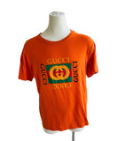 Gucci Orange Logo TShirt Sz XL