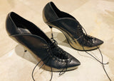 Giuseppe Zanotti Gray Metallic Laced Shoes Sz 38