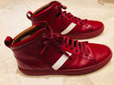 Bally Oldani Red Leather High Top Sneakers Sz 11/12