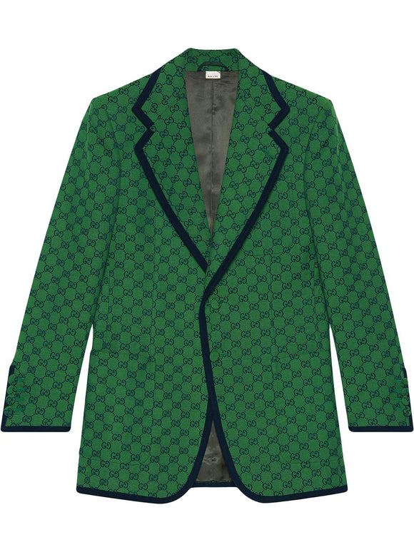 Gucci GG Canvas Single-Breasted Jacket Blazer SZ 52