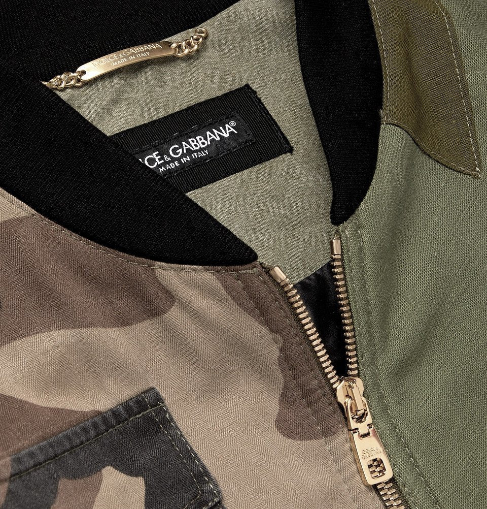 Dolce & Gabbana PATCHWORK MILITARY JACKET W/ 3D LOGO Sz 52