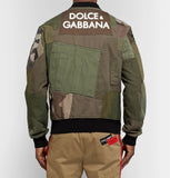 Dolce & Gabbana PATCHWORK MILITARY JACKET W/ 3D LOGO Sz 52