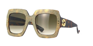 Gucci Havana Strass  Gold Sunglasses