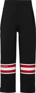 Prada Black Logo-Stripe Shell Pants Sz XL