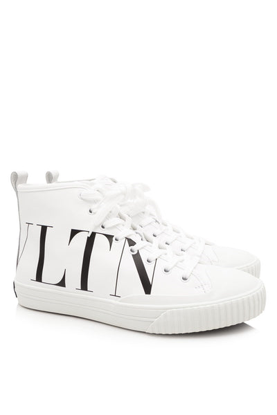Valentino White Hi Top VLTN Sneakers Sz 12/45 – Wopsters Closet